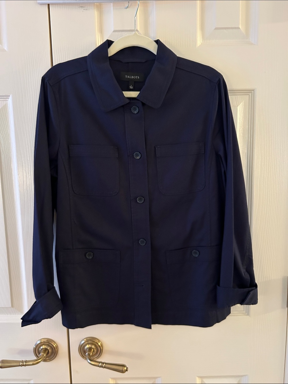 Talbots Dark Navy Utility Jacket with Patch Pockets